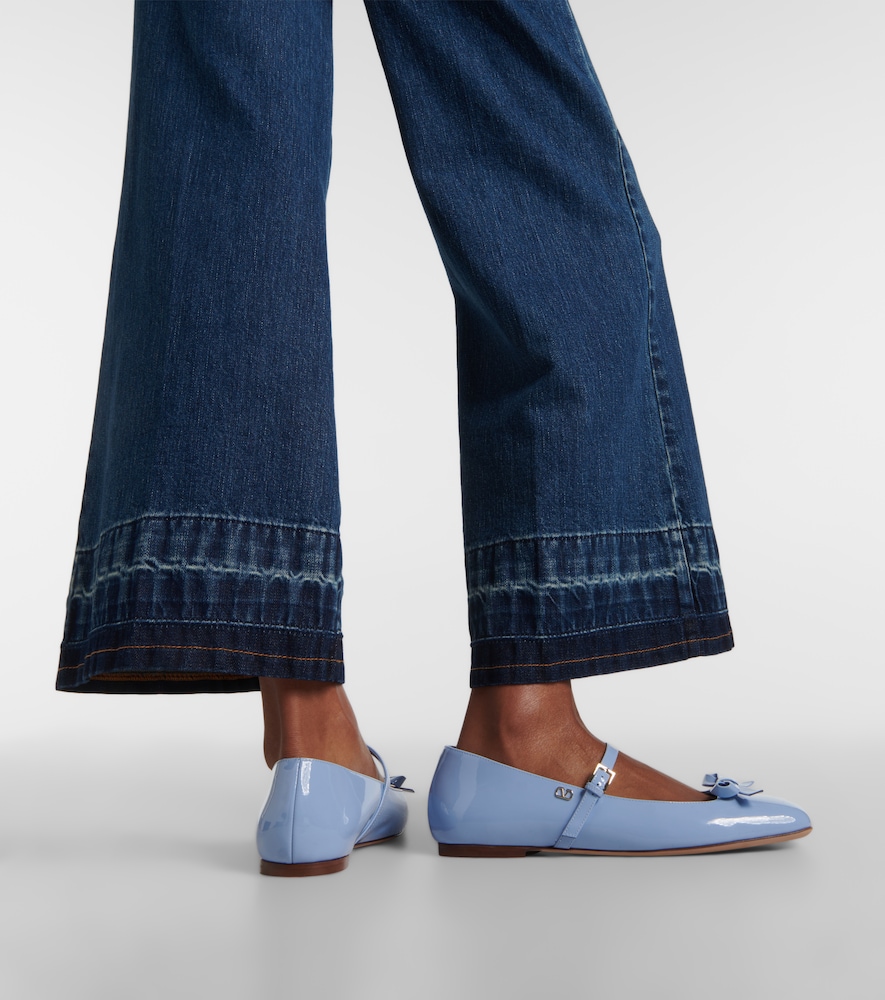 Garavani Romance Bow Patent Leather Mary Jane Flats