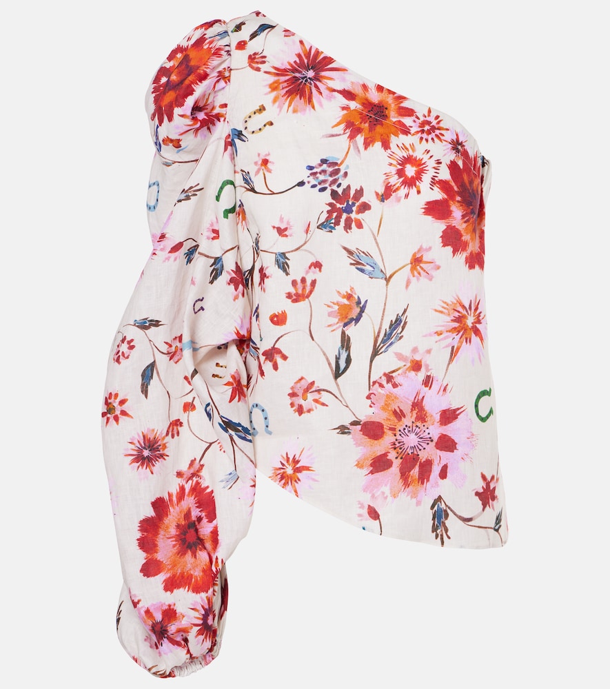 Dorothee Schumacher Top Ease asymtrique en lin imprim floral 266 €