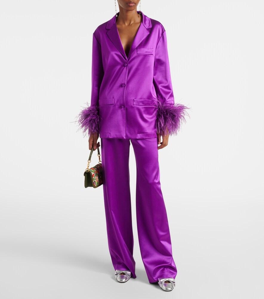 Valentino Silk satin wide-leg pants