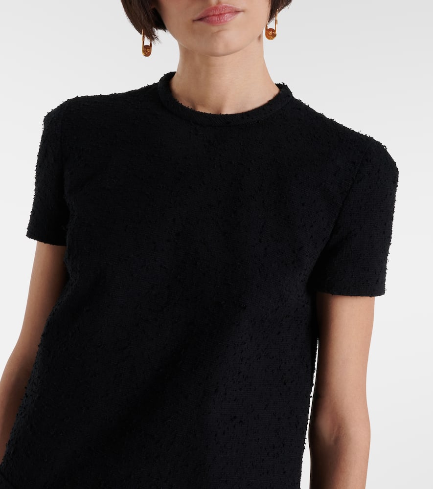 Versace Tweed Shift Minidress In Black