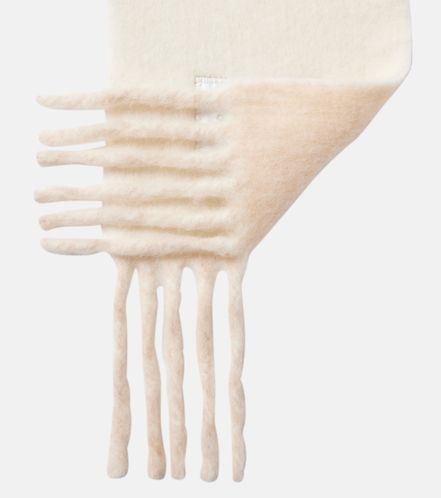  Acne Studios Acne Studios Logo Fringed Alpaca And Wool-blend Scarf 