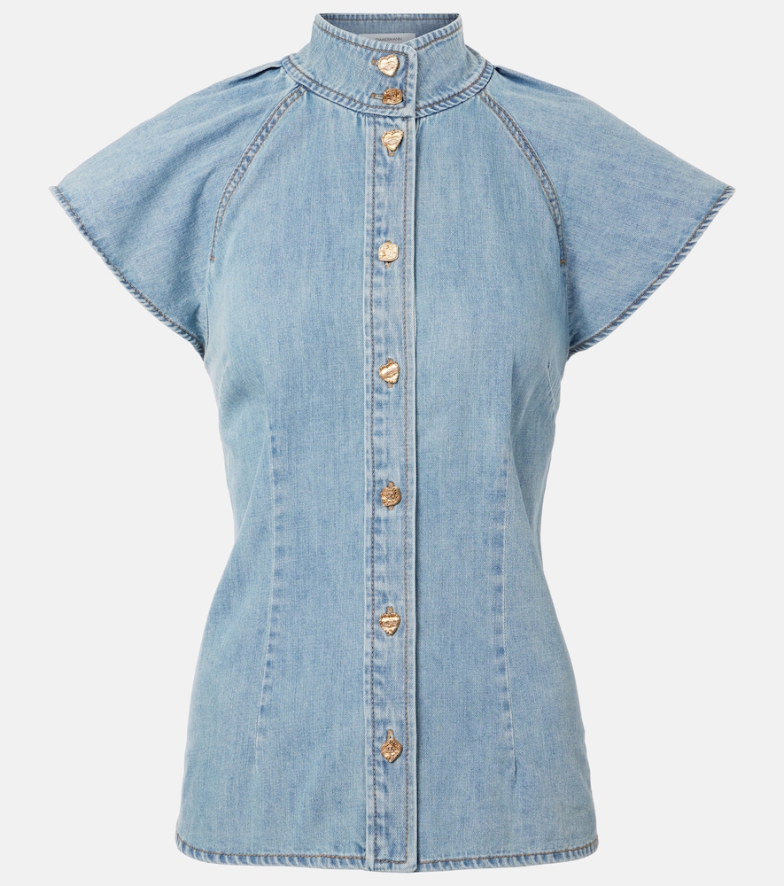 Zimmermann Crush Flutter Sleeve denim shirt　ジマーマン クラッシュフラッタースリーブ デニムシャツ Zimmermann