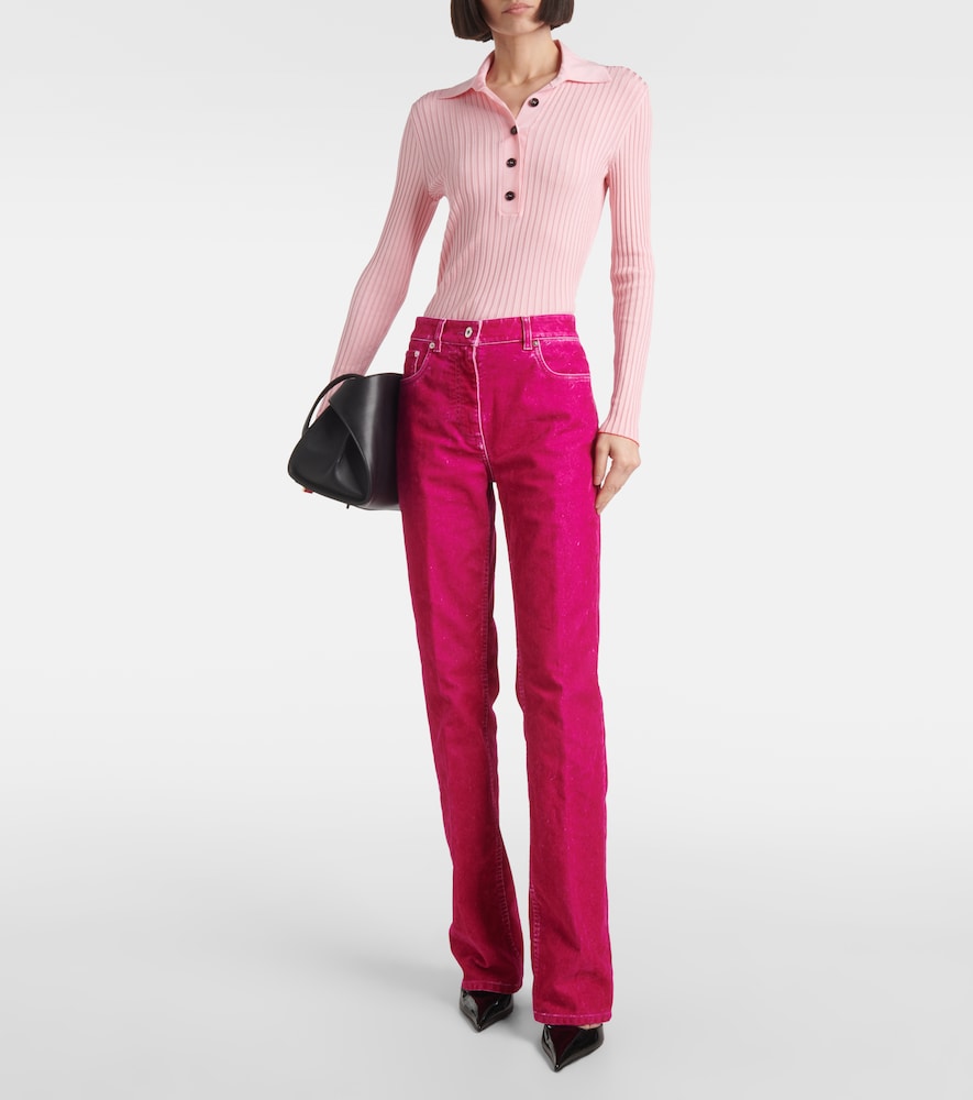 Ferragamo Cotton-blend drill straight pants