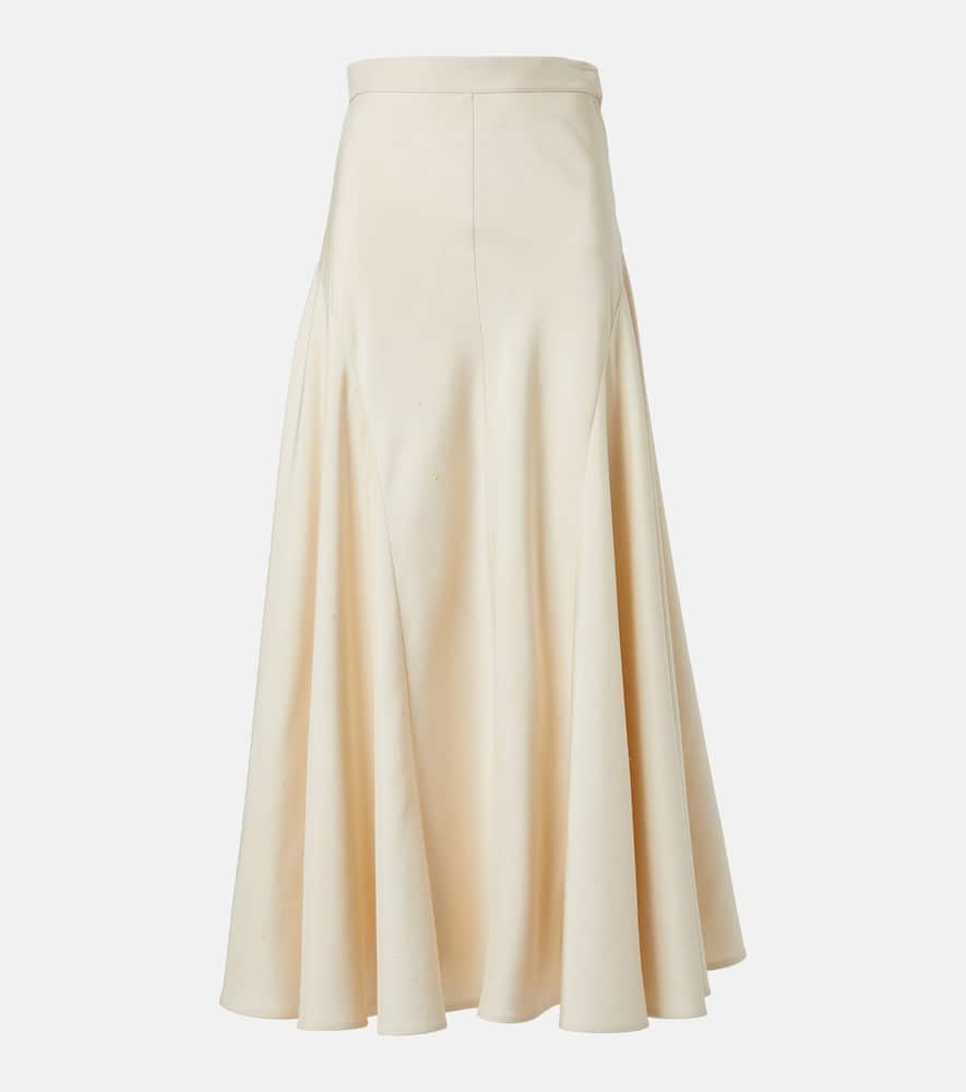 Giustina high-rise silk midi skirt