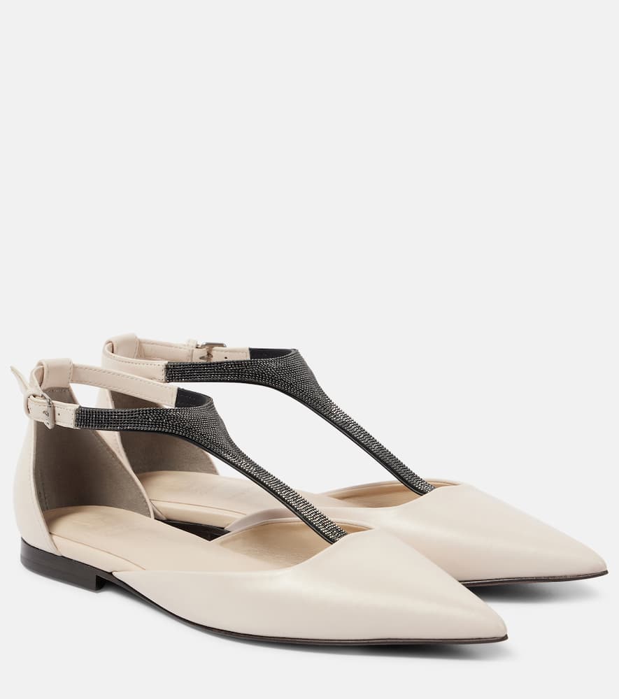 Brunello Cucinelli Monili leather flats