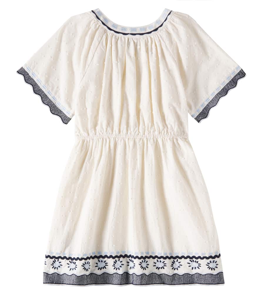Scotch & Soda Kids' Embroidered Cotton Dress In Beige