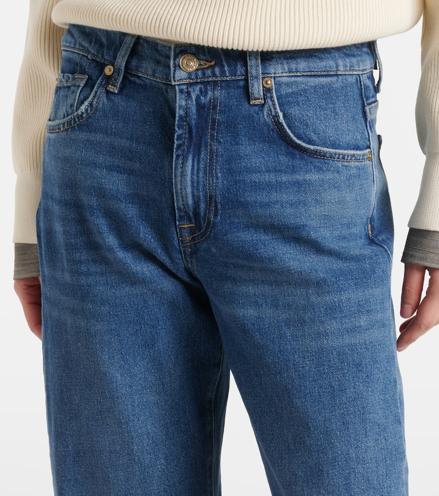 7 For All Mankind Womens Lotta Flared Stretch-denim Blend Jeans Cisco In Blue