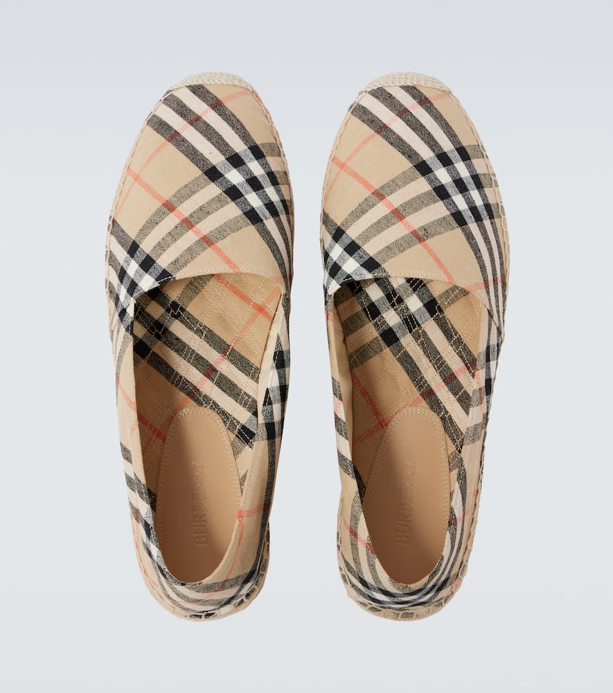 Burberry Check Pattern Canvas Round Toe Espadrilles