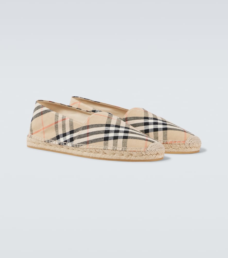 Burberry Check Pattern Canvas Round Toe Espadrilles