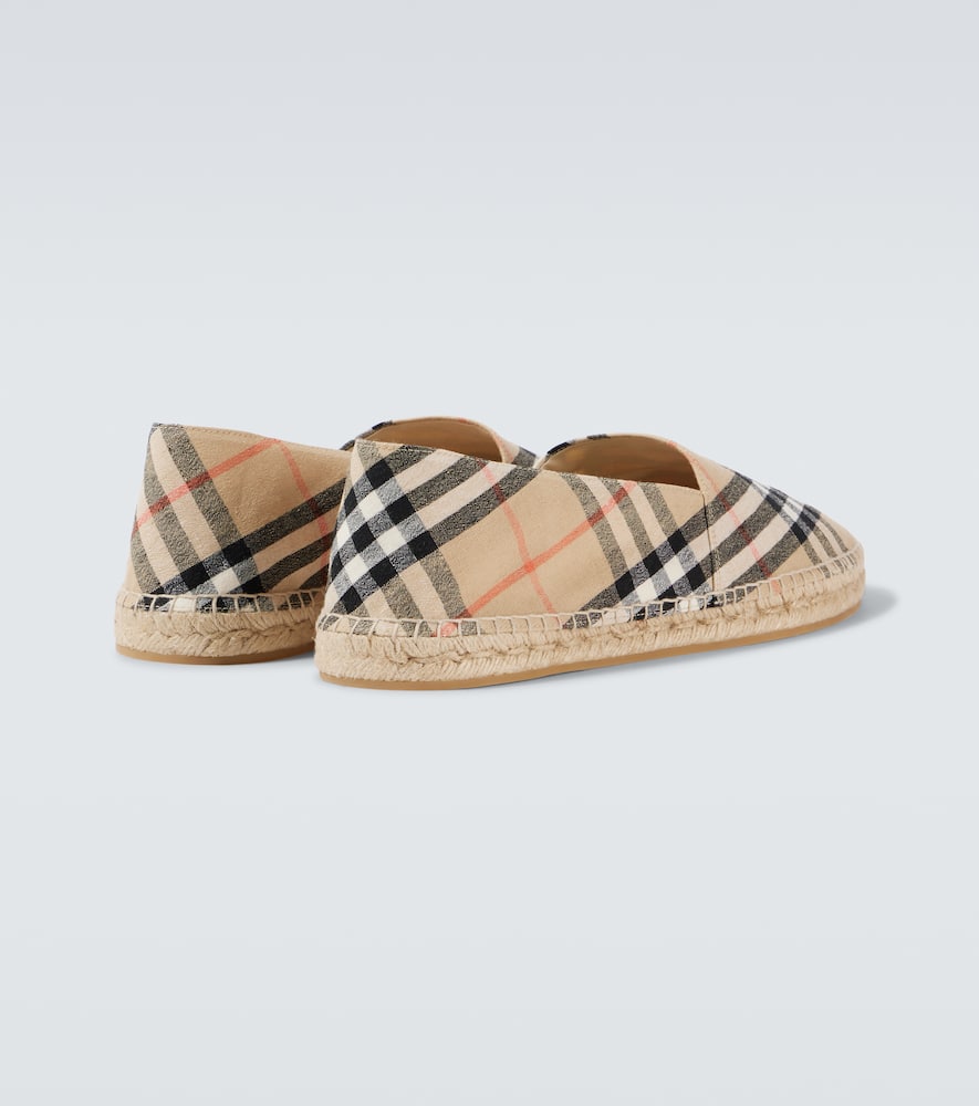 Burberry Check Pattern Canvas Round Toe Espadrilles