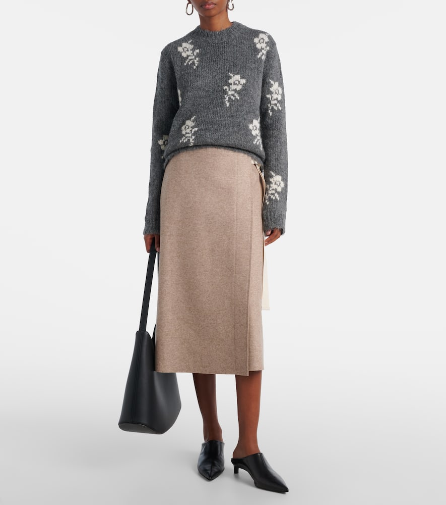 Jil Sander Intarsia Alpaca And Wool-blend Sweater In Gray