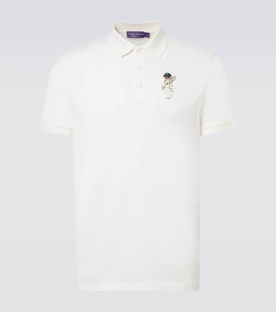 Ralph Lauren Polo Bear Cotton And Cashmere Polo Shirt In White