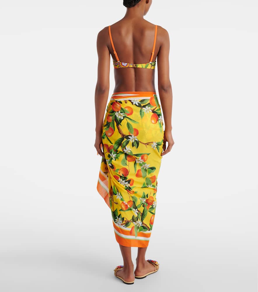 Dolce & Gabbana Printed Cotton Beach Cover-up In Multi