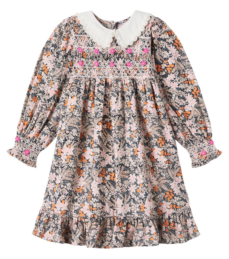 Bebe Organic Elora Embroidered Cotton Dress In Gray