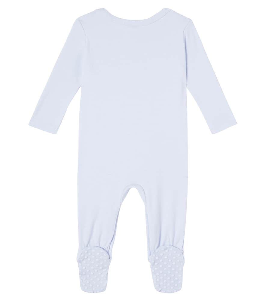 Stella Mccartney Baby Printed Cotton Onesie And Bib Set In Blue