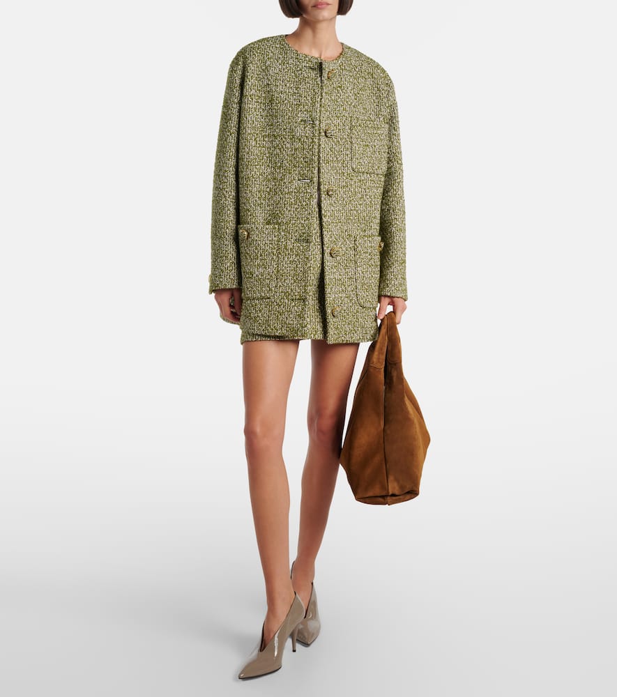 Gucci Cotton And Wool-blend Tweed Miniskirt In Brown