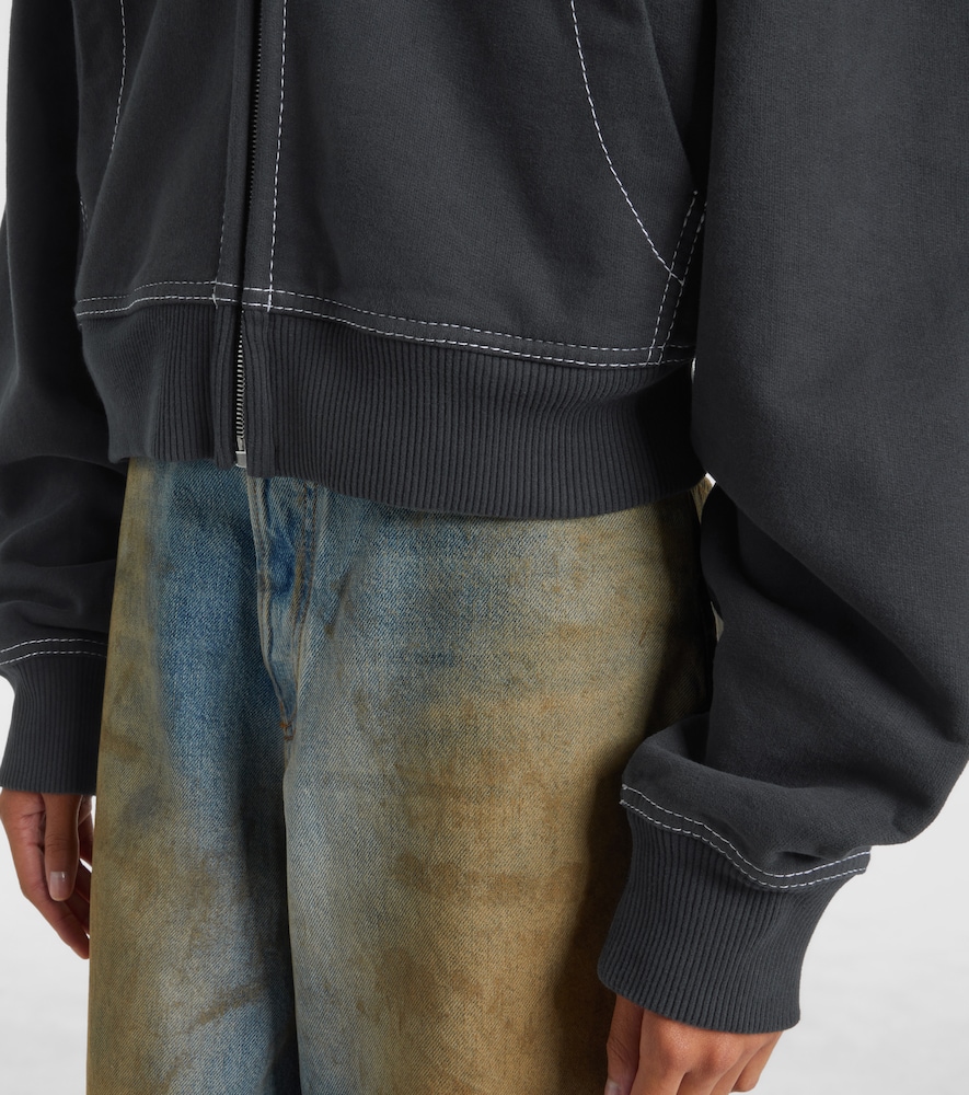  Acne Studios Acne Studios Logo Cotton Fleece Zip-up Sweatshirt 