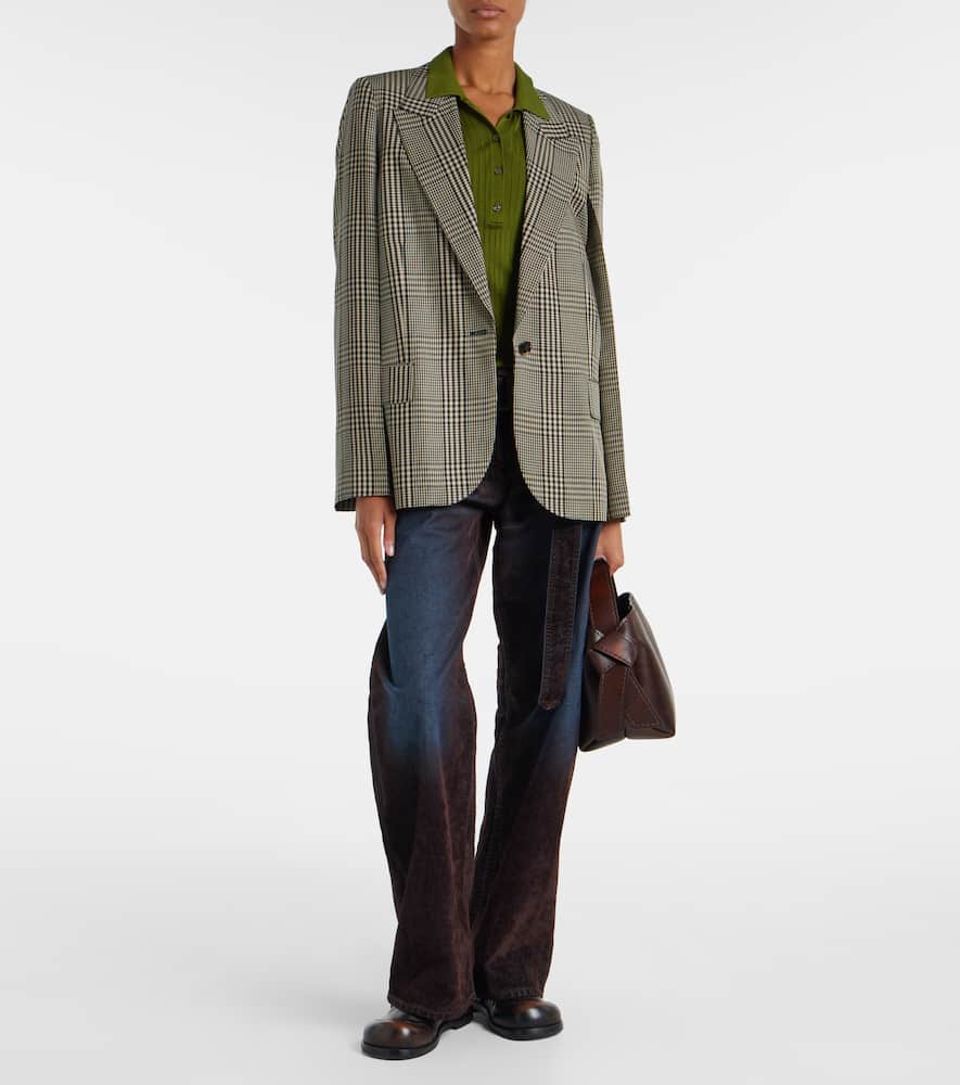 Acne Studios Page Flocked Belted Jeans In Blue
