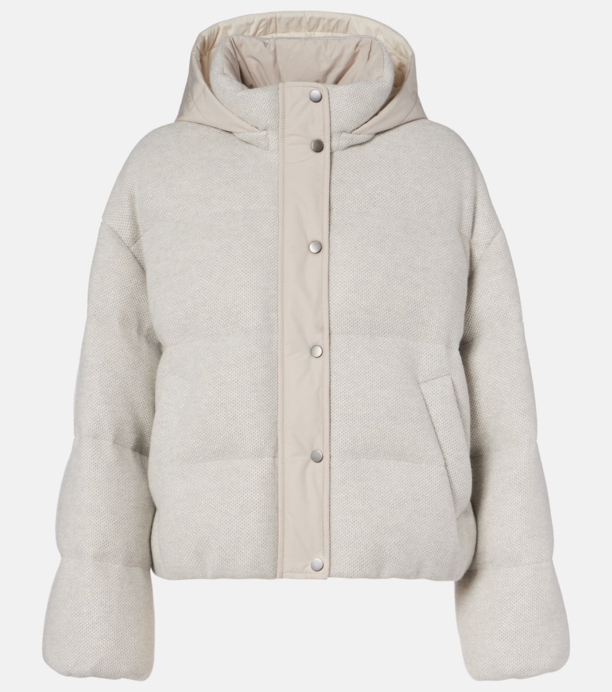 Brunello Cucinelli Cashmere-blend Down Jacket In Gray