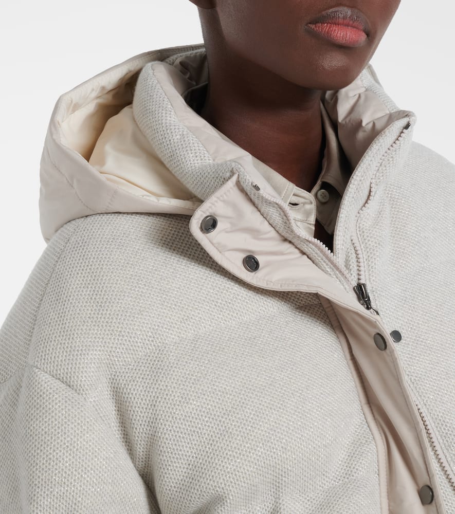Brunello Cucinelli Cashmere-blend Down Jacket In Gray
