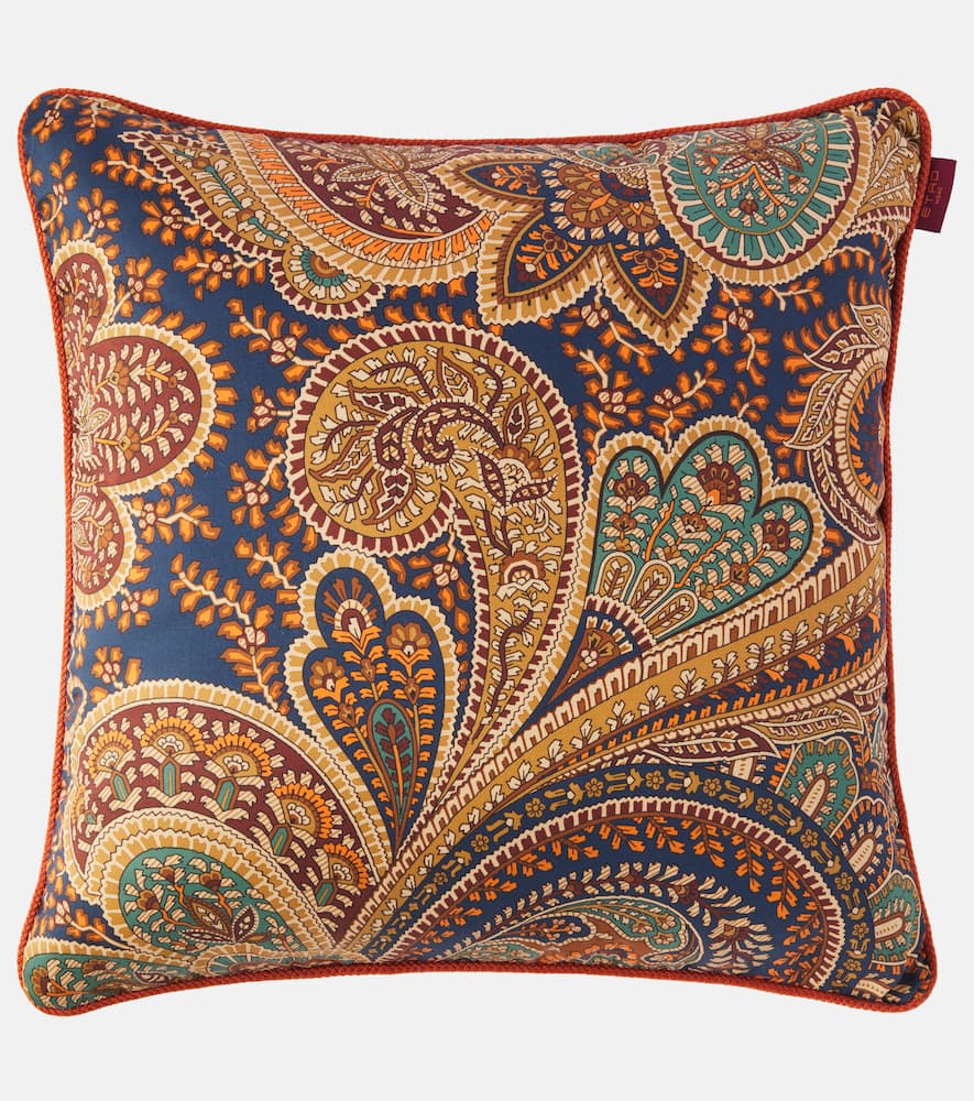 Etro Printed Cotton Cushion In Multi