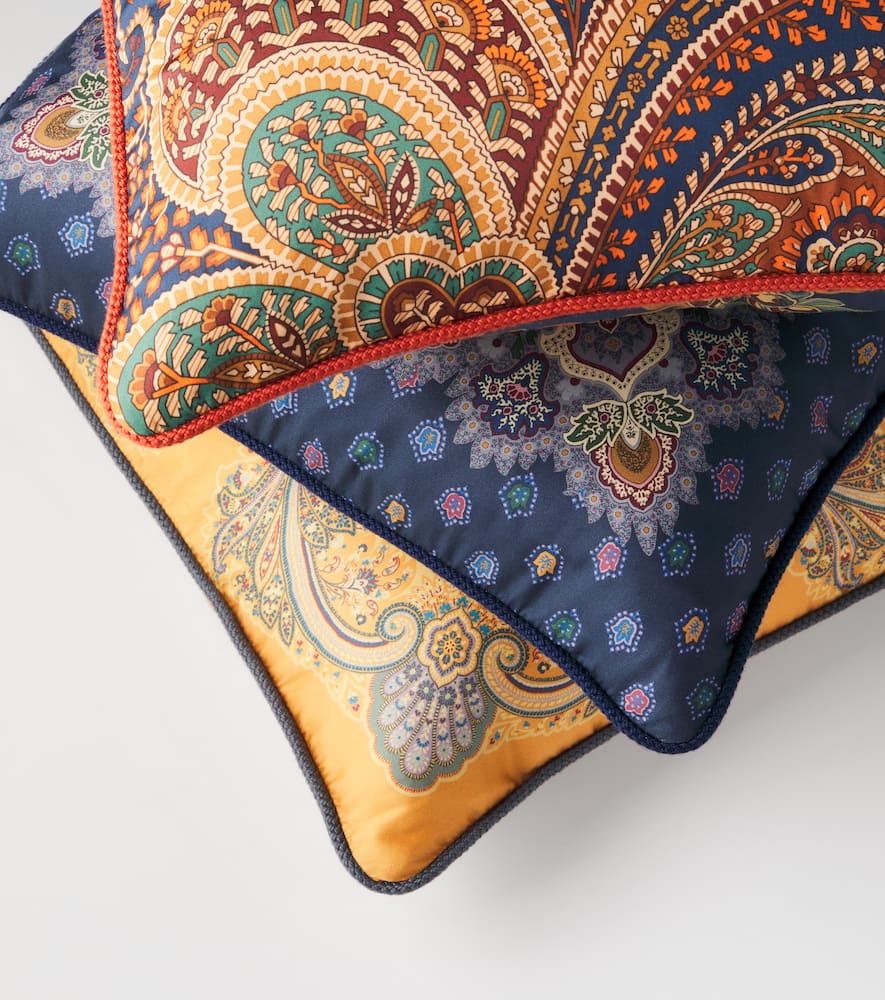Etro Printed Cotton Cushion In Multi