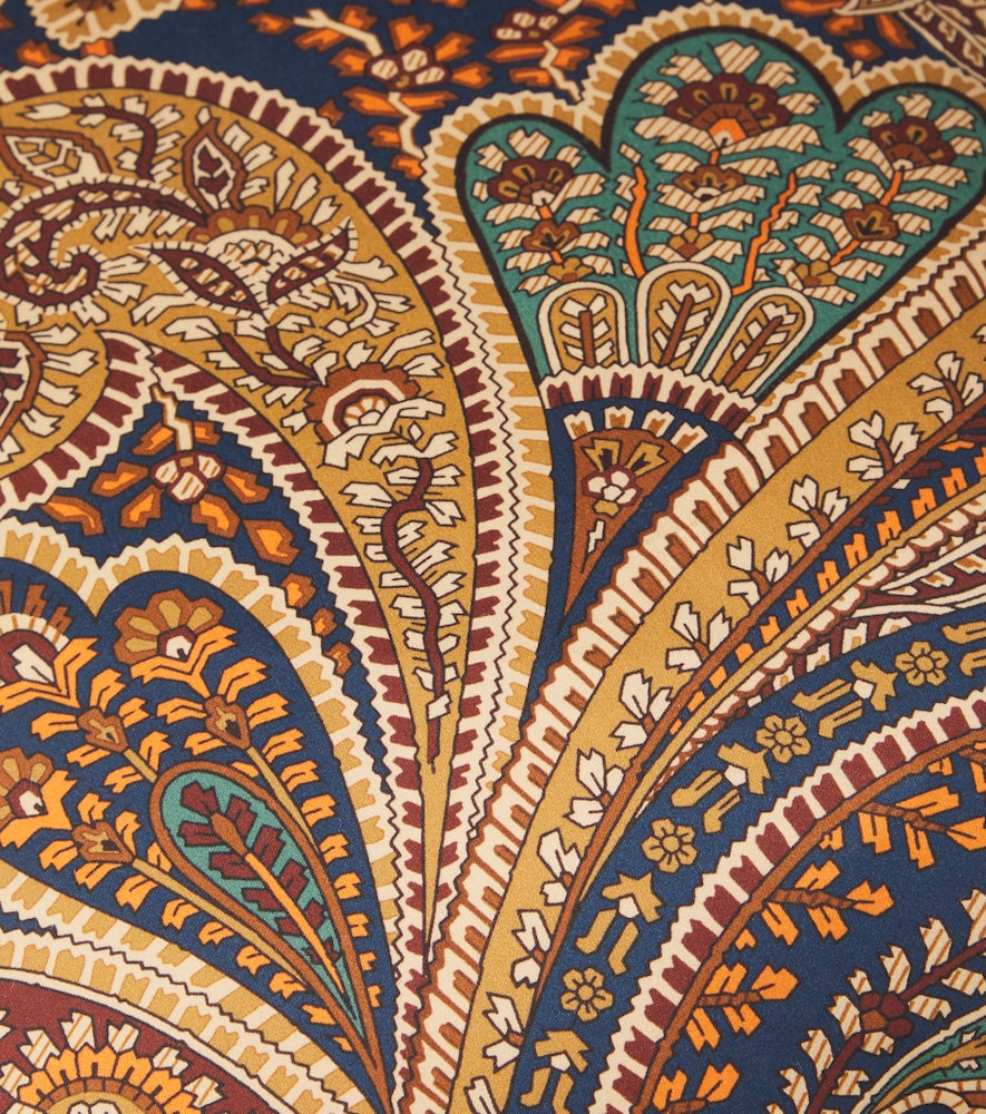 Etro Printed Cotton Cushion In Multi