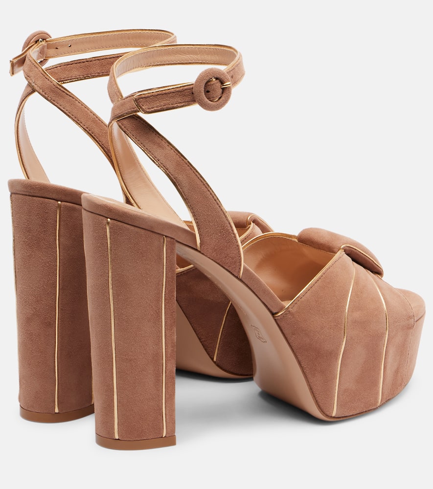 Gianvito Rossi 105 Suede Platform Sandals In Orange