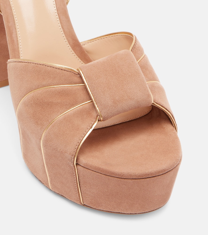 Gianvito Rossi 105 Suede Platform Sandals In Orange