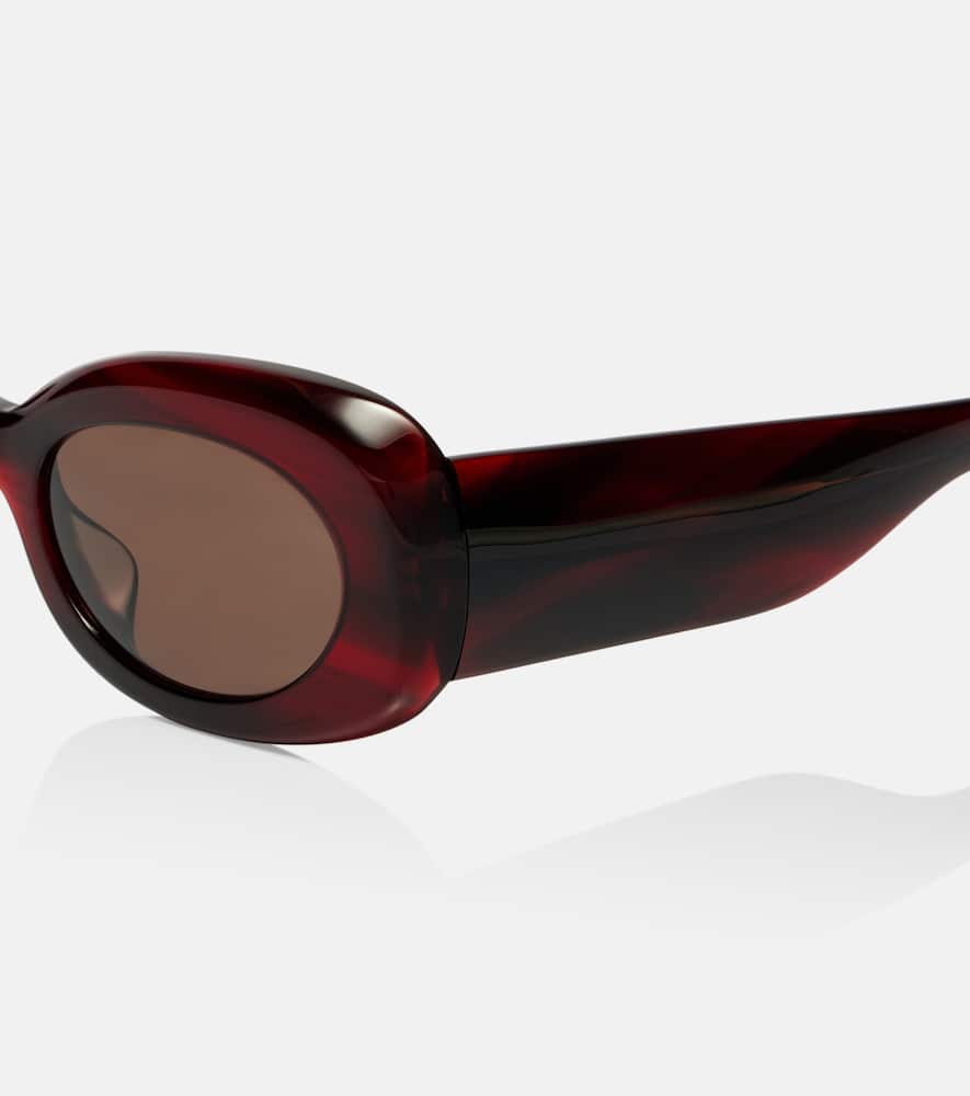 Khaite X Oliver Peoples 1992c Oval Sunglasses In Burgundy