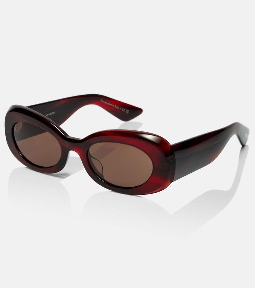 Khaite X Oliver Peoples 1992c Oval Sunglasses In Burgundy