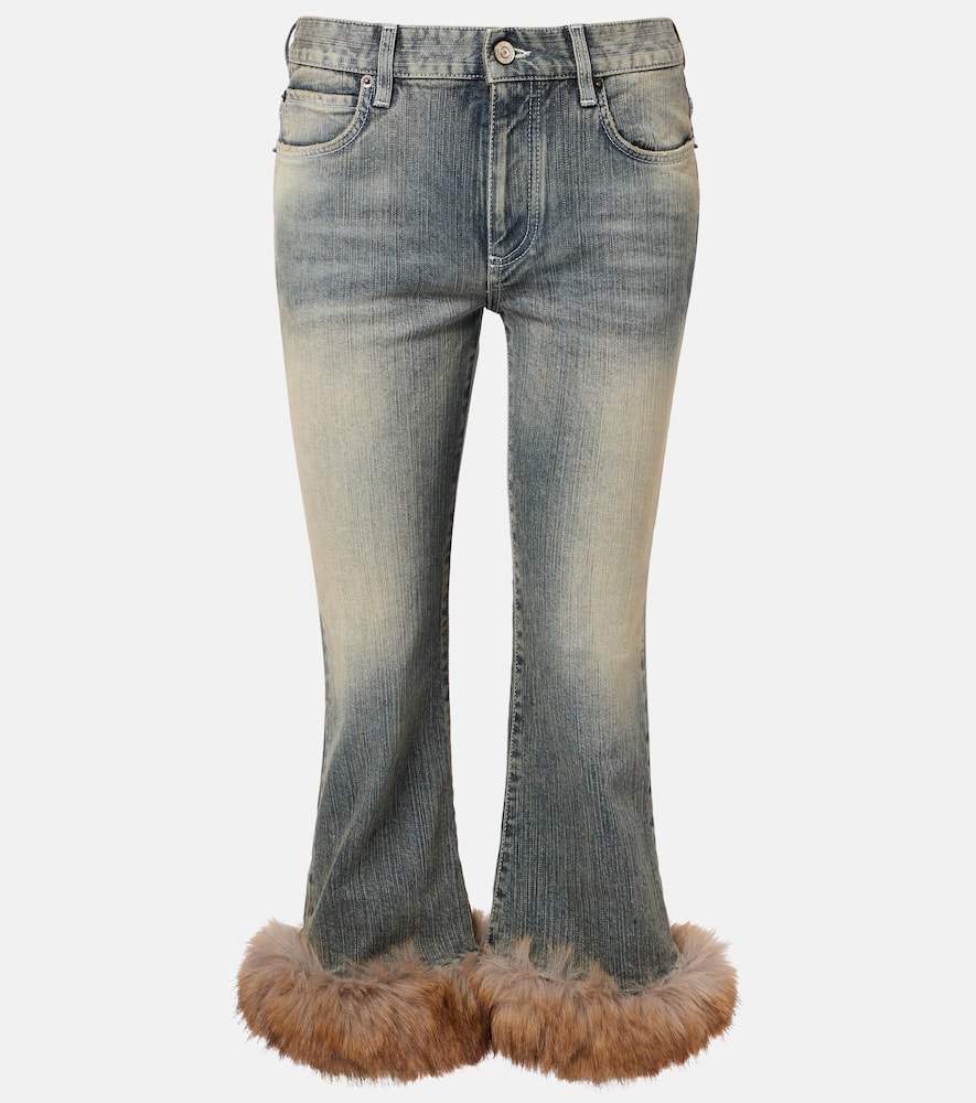 Balenciaga Low-rise Capri Jeans In Blue