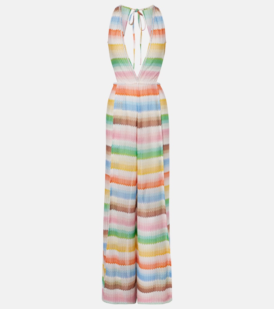 Missoni Zigzag Open-back Lamé Jumpsuit In Multi