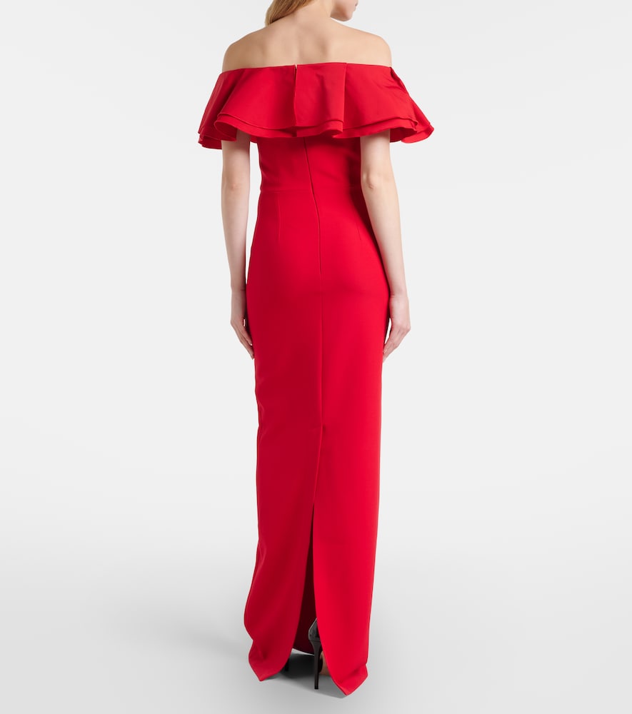  Safiyaa Safiyaa Ryan Ruffled Off-shoulder Crãªpe Gown 