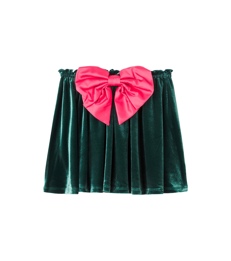 Konges Slojd Green Bow-Detail Velvet Skirt Y 9/10 - Mytheresa