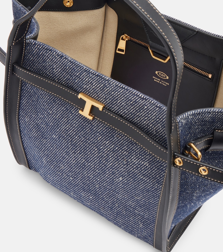  Tod's Tod's Tote Bag Tim Small Aus Denim Mit Leder 