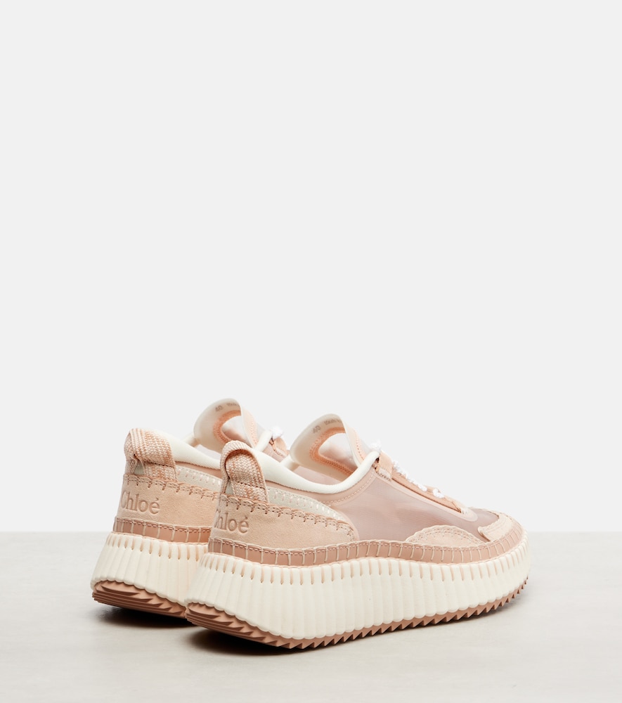  Chloe Chloe Nama Leather-trimmed Platform Sneakers 