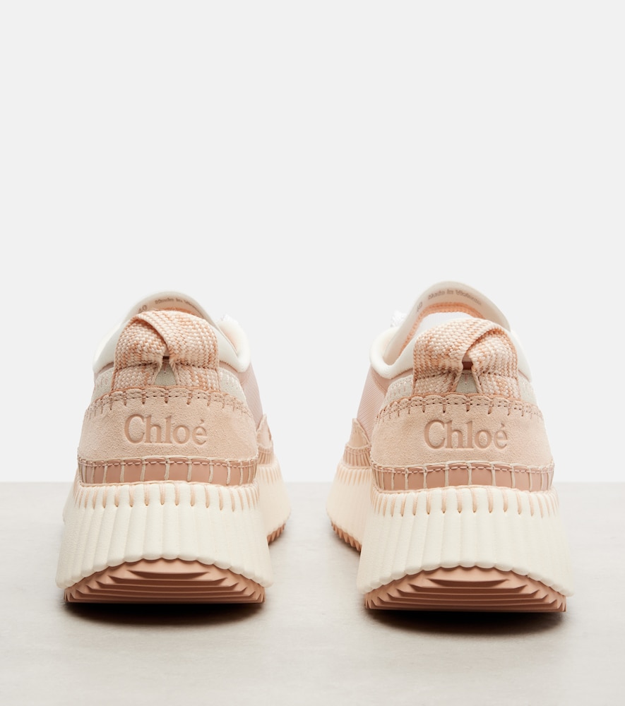  Chloe Chloe Nama Leather-trimmed Platform Sneakers 