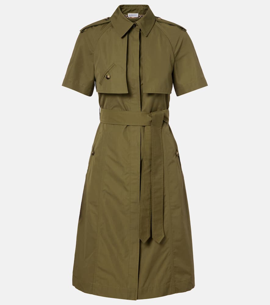 Burberry Cotton Shirt Dress In Green