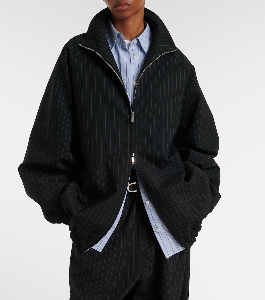 The Frankie Shop Baxter oversized pinstripe blouson jacket