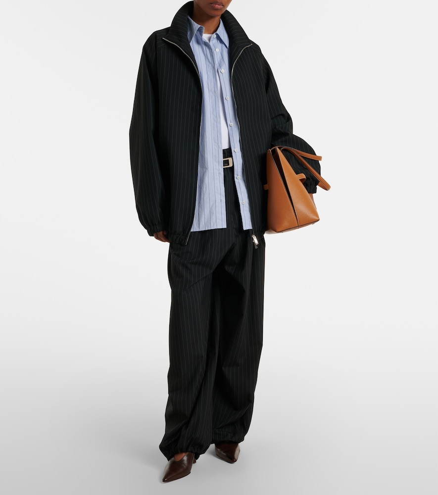 Baxter Oversized Pinstripe Blouson Jacket