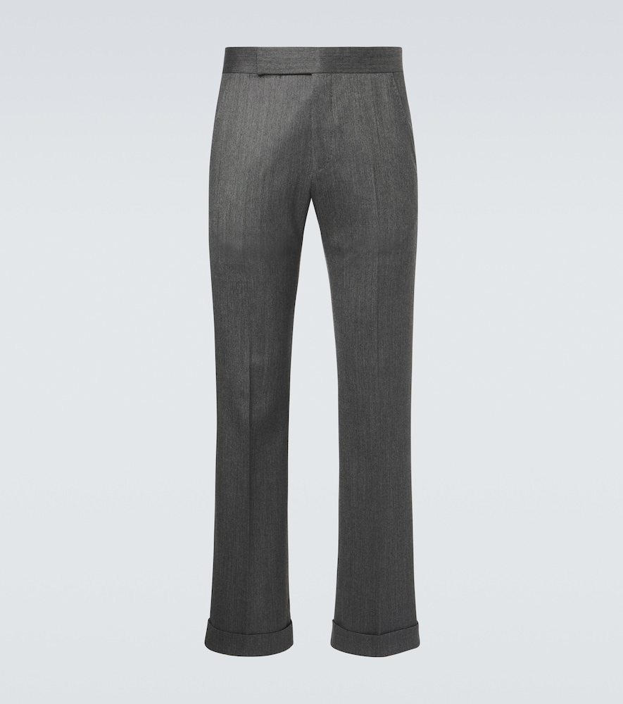 Gerade Hose aus Woll-Twill