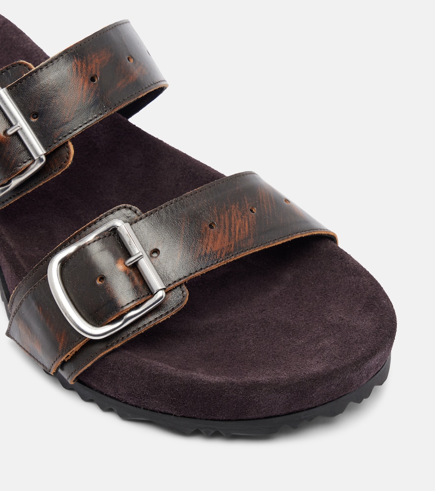  Dries Van Noten Dries Van Noten Sandalen Aus Leder Und Veloursleder 