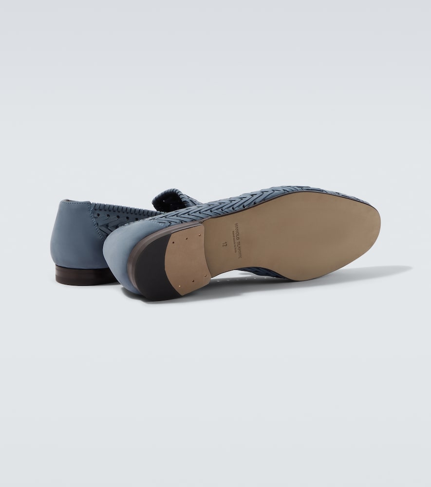  Manolo Blahnik Manolo Blahnik Mario Woven Leather Loafers 