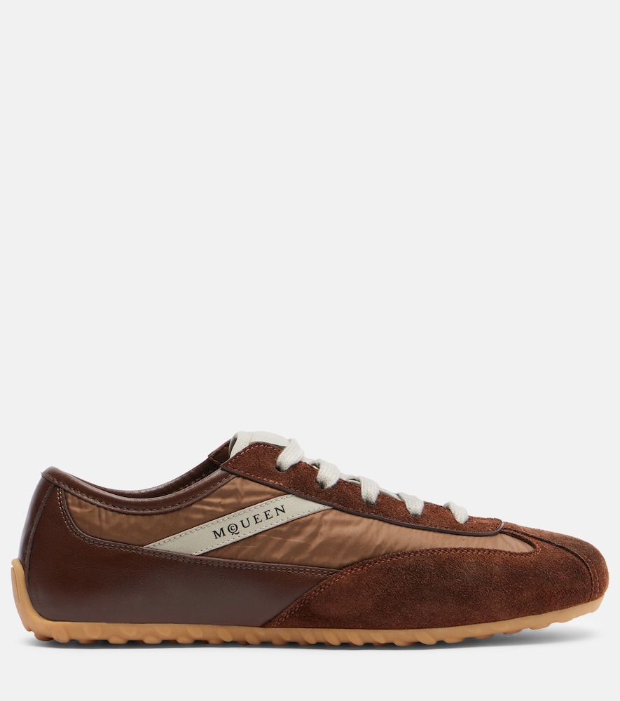 Suede-Trimmed Sneakers