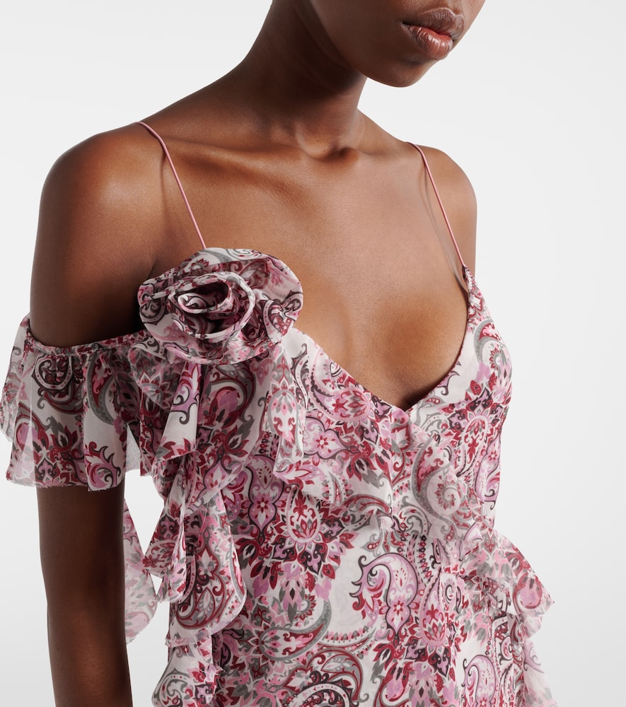  Bananhot Bananhot Zoe Floral Ruffled Asymmetric Minidress 
