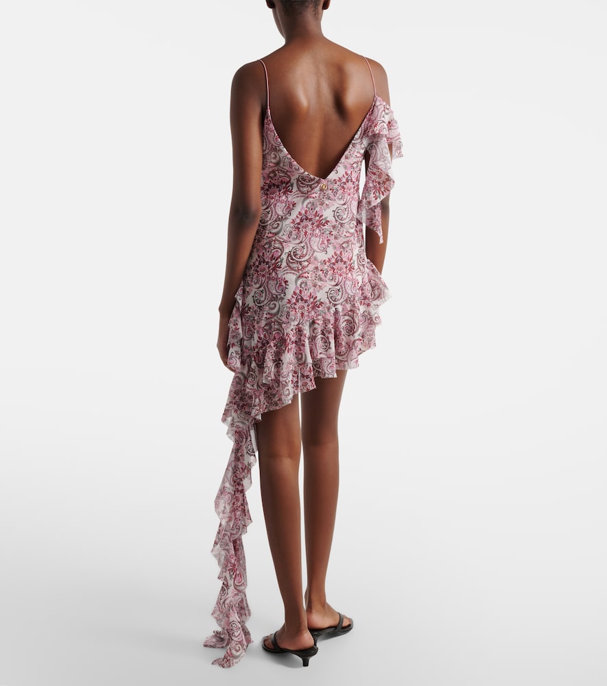  Bananhot Bananhot Zoe Floral Ruffled Asymmetric Minidress 