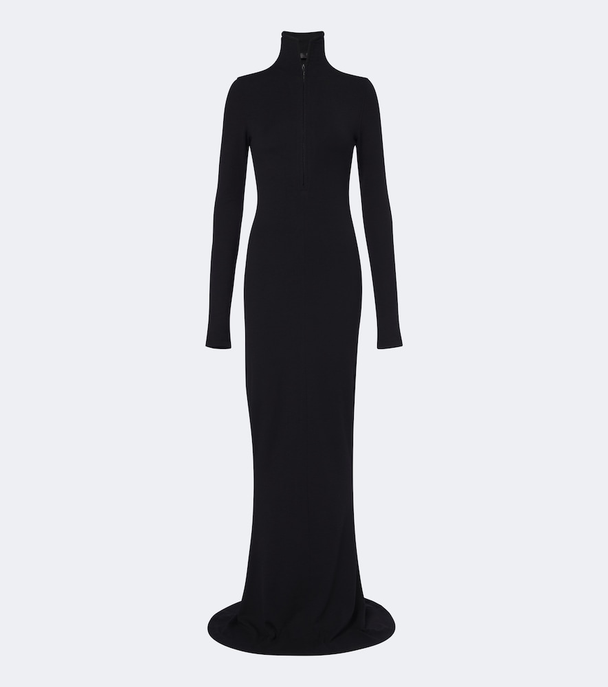 Rollkragen-Maxikleid aus einem Wollgemisch