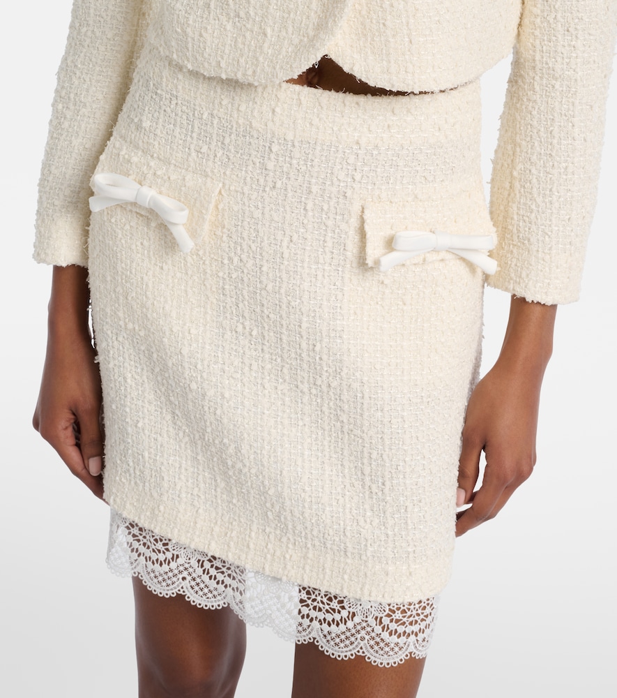  Self-portrait Self-portrait Lace-trimmed Boucle Miniskirt 