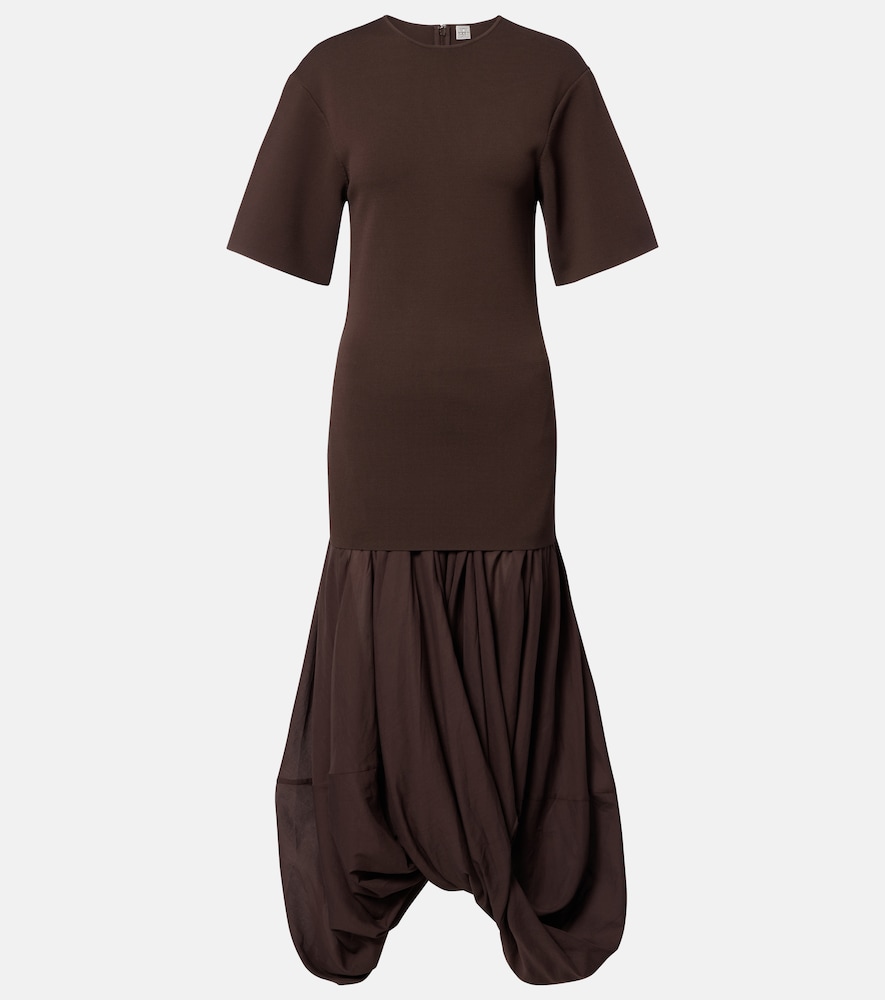Toteme Women's Black Cocoon Jersey Midi Dress UK Size 10 - Mytheresa